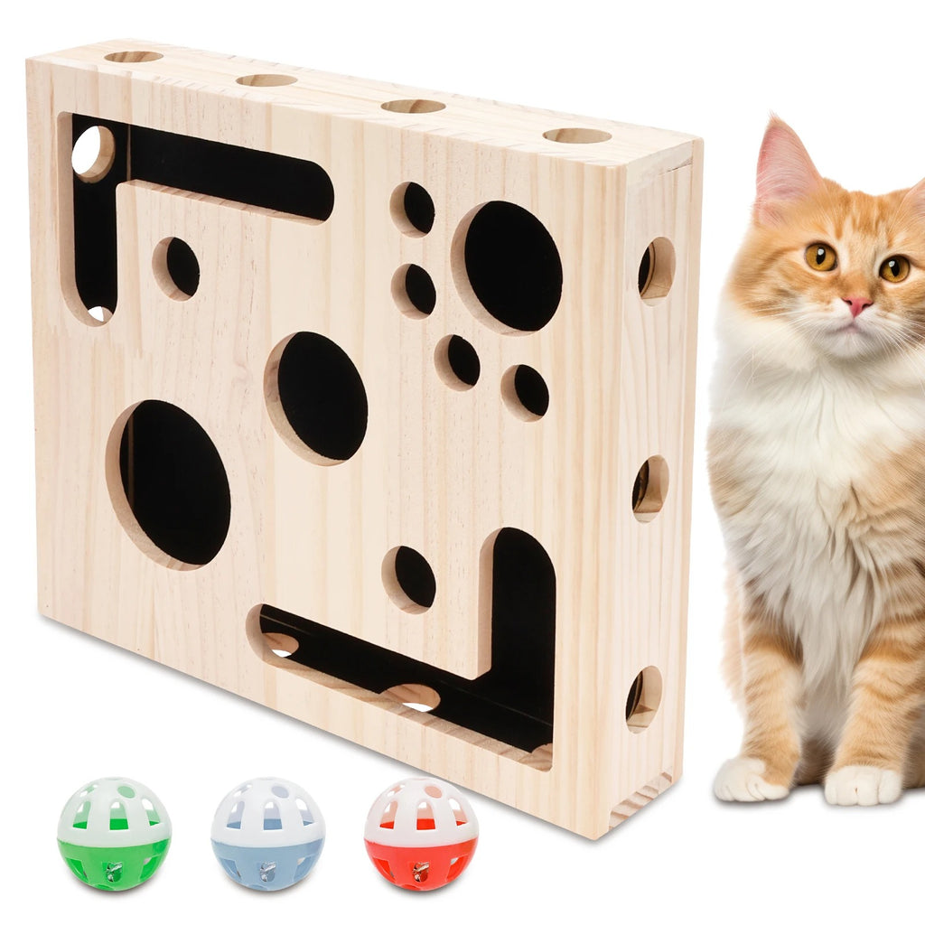 Cat Nail File Box Toy with Bell Ball and Sandpaper Inside