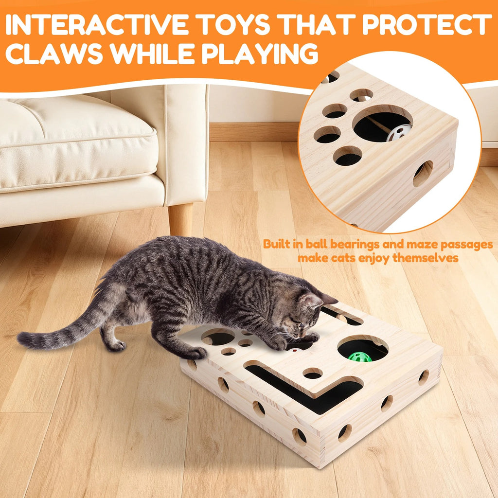 Cat Nail File Box Toy with Bell Ball and Sandpaper Inside