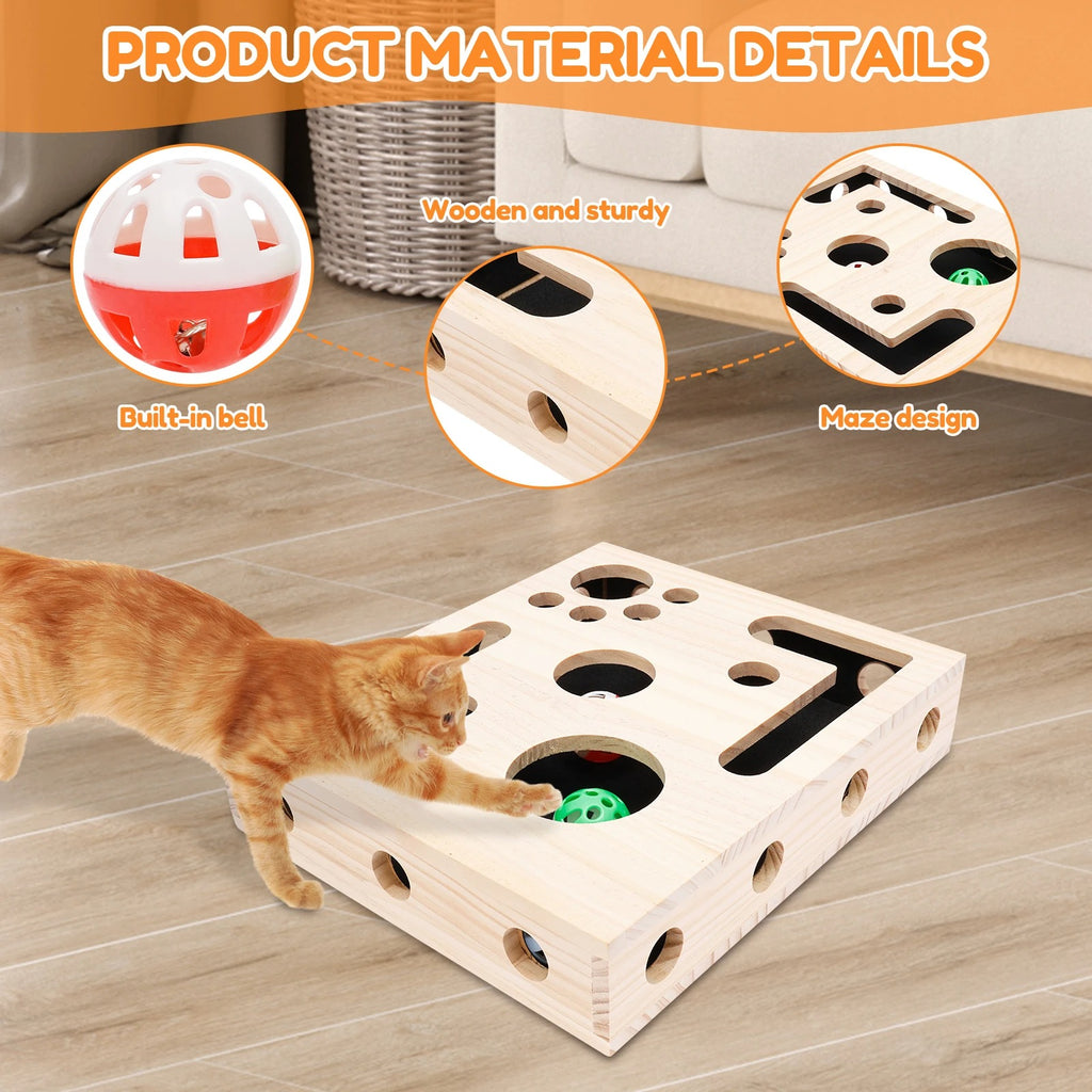Cat Nail File Box Toy with Bell Ball and Sandpaper Inside