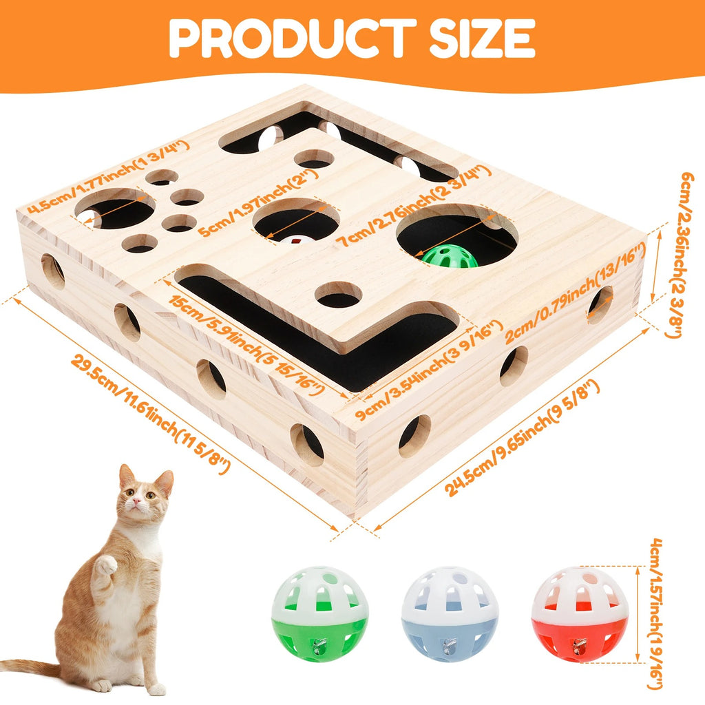 Cat Nail File Box Toy with Bell Ball and Sandpaper Inside
