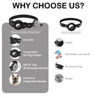 Cat GPS Collar with QR Code Tag & Airtag Case Reflective
